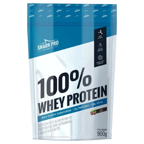 100% Whey Protein - 900g Refil Sabor avelã - Shark Pro