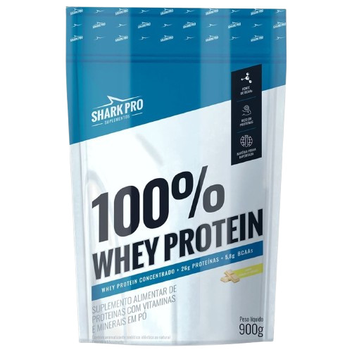 100% Whey Protein - 900g Refil Chocolate branco - Shark Pro