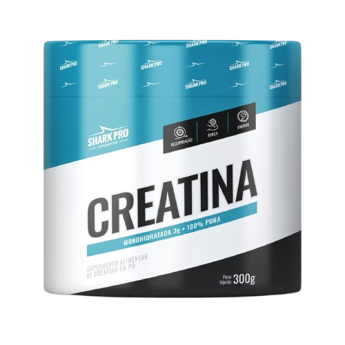 Creatina Pura 300g 100% Monohidratada - Shark Pro Sabor Natural