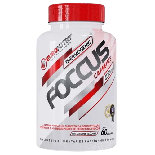 Termogênico Caffeine Euronutry 400mg Foccus - 60 Cápsulas