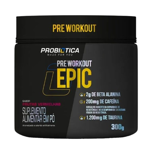 Pré Treino Epic Frutas Vermelhas 300g Probiótica