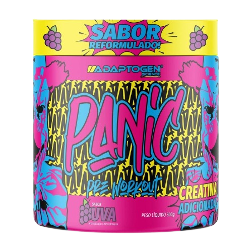 Pré Treino Panic 300g Adaptogen Science Usa - Pré Workout Sabor Uva