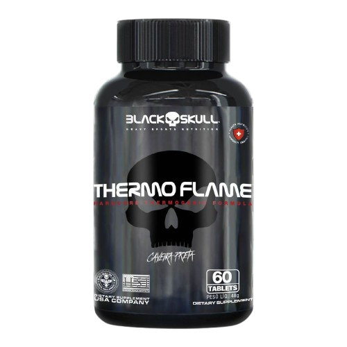 Termogênico Black Skull THERMO FLAME Caveira 360g - 60 Tabletes - Sem Sabor